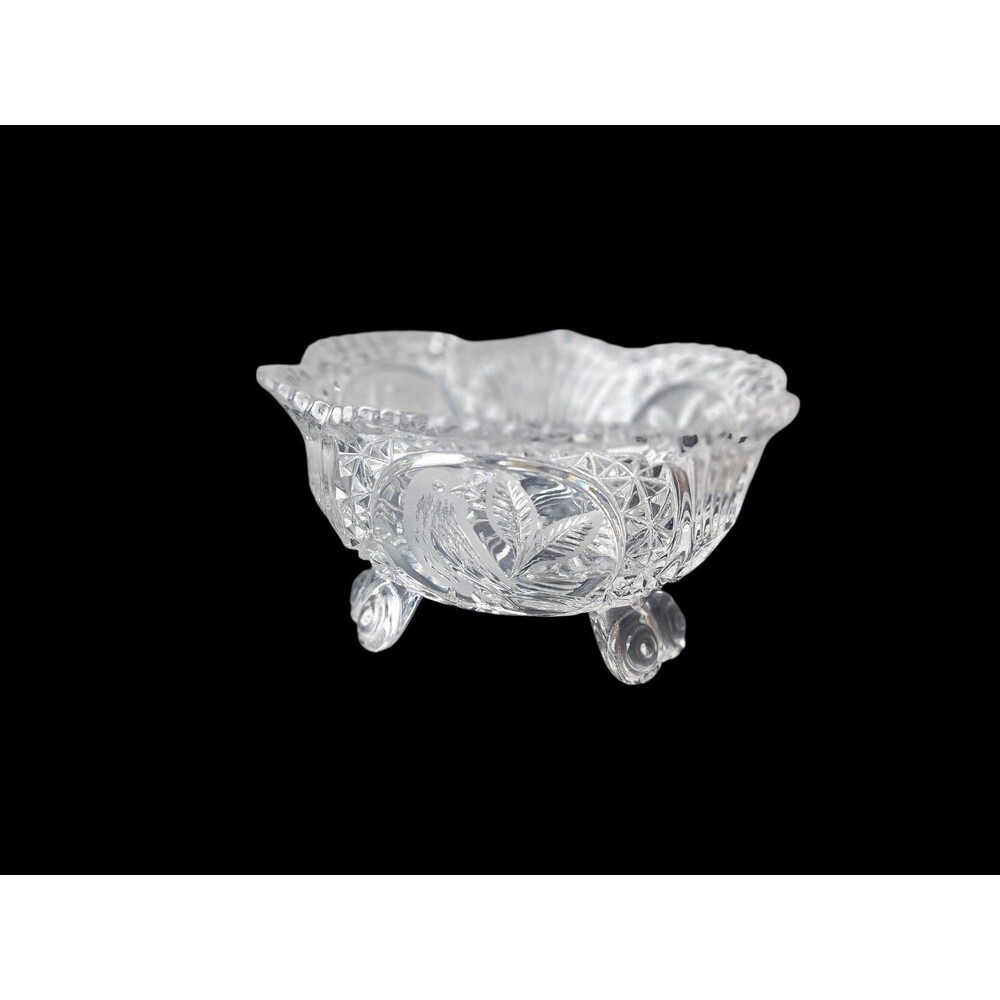 Vintage Hofbauer Crystal Footed Bowl Byrdes Collection - Picture 3 of 4